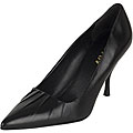 Prada Black Pleated Leather Pumps
