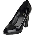 Prada Vernice Platform Peep Toe Patent Leather Pumps