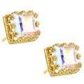 14k Yellow Gold Mercury Mist Topaz Stud Earrings