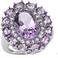 Sterling Silver Amethyst and Tanzanite Ring