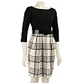 Eliza J Women's Plaid Skirt Solid Top Ponte Dress