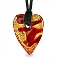 Genuine Murano Glass Flat Heart Necklace