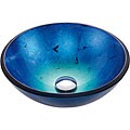 Irruption 14-inch Blue Glass Vessel Sink
