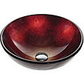 Irruption 14-inch Red Glass Vessel Sink