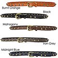 Linea Pelle Women's Studded Skinny Hip Belt
