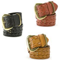 Linea Pelle Women's Leather Stitched Belt