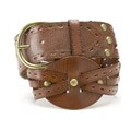 Linea Pelle Women's Perforated Studded Belt