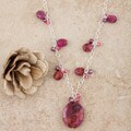 Silver Crazylace Agate Sparkling Wine Pearl Necklace (USA