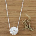 Silver Snow Princess White Pearls Cluster Necklace (USA)