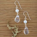 Sterling Silver Crystal Quartz Jungle Dew Earrings (USA)