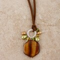Suede Chestnut Shell Drop Necklace (USA)
