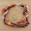 Carnelian, Pearl Caramel Fantasy Necklace (USA)