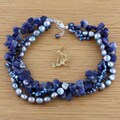 Sodalite and Pearl Pacific Surf Necklace (USA)