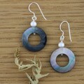 Sterling Silver Lunar Orbits Pearl Earrings (USA)