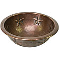 Star Motif Self-rim Copper Sink