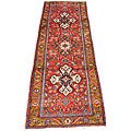Persian Tabriz Red/ Gold Runner Rug (4' x 11'4)
