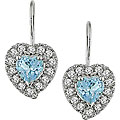 10k Gold 1/3ct TDW Diamond Blue Topaz Earrings