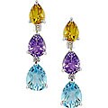 Sterling Silver Multi-Gemstone Earrings