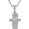 10k White Gold 1/10ct TDW Diamond Boy Necklace