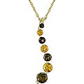 10k Gold Citrine and Smokey Quartz Journey Necklace