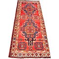 Persian Hamadan Red/ Ivory Runner (4'9 x 11'9)