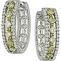 18k Two-tone Gold 1ct TDW Colored Diamond Earrings