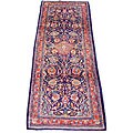 Persian Sarouk Navy/ Red Runner Rug (3'9 x 10'9)
