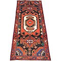 Persian Hamadan Black/ Red Runner Rug (4'3 x 10'4)