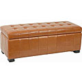 Large Saddle Brown Manhattan Storage Bench