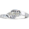 10k White Gold 1/5ct TDW Diamond 3-stone Ring (J-K, I2-I3)