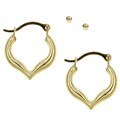 10k Yellow Gold Ball and Heart Hoop Earrings Set