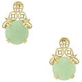 14k Yellow Gold Jadeite 'Good Fortune' Earrings