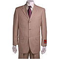 Mantoni Men's Shadow Stripe Taupe Wool Suit