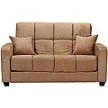 Cara Mocha Microfiber Futon Loveseat Bed