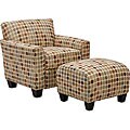 Park Ave Retro Beige Dot Armchair and Ottoman
