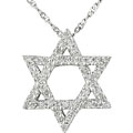 14k White Gold 1/6ct TDW Diamond Star of David Pendant