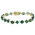 14k Yellow Gold Created Emerald Magnificent Bracelet