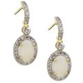 14k Yellow Gold Opal and 1/4ct TDW Diamond Earrings