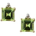 10k Yellow Gold Peridot and Diamond Earrings