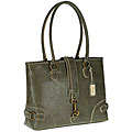 Nunzia Designer Francesca Green Buckle Laptop Tote
