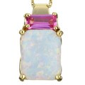 10k Yellow Gold Opal and Pink Sapphire Necklace