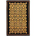 Persian Hand-knotted Majestic Black Rug (4' x 6')