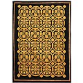 Persian Hand-knotted Majestic Black Rug (5' x 7')