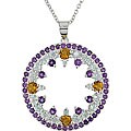 Sterling Silver Multi-gemstone Circle Necklace