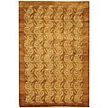 Pakistani Hand-knotted Gold/ Green Rug (6' x 9')