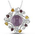 Sterling Silver Multi-gemstone Necklace