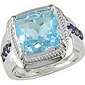 Sterling Silver Blue Topaz and Iolite Ring