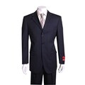 Mantoni Navy Striped 3-button Wool Suit