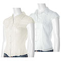 Aziz Junior's Sheer Cotton Cap-sleeve Blouse