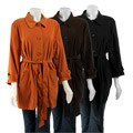 LaVita Women's Plus Size Moleskin Belted Jacket
